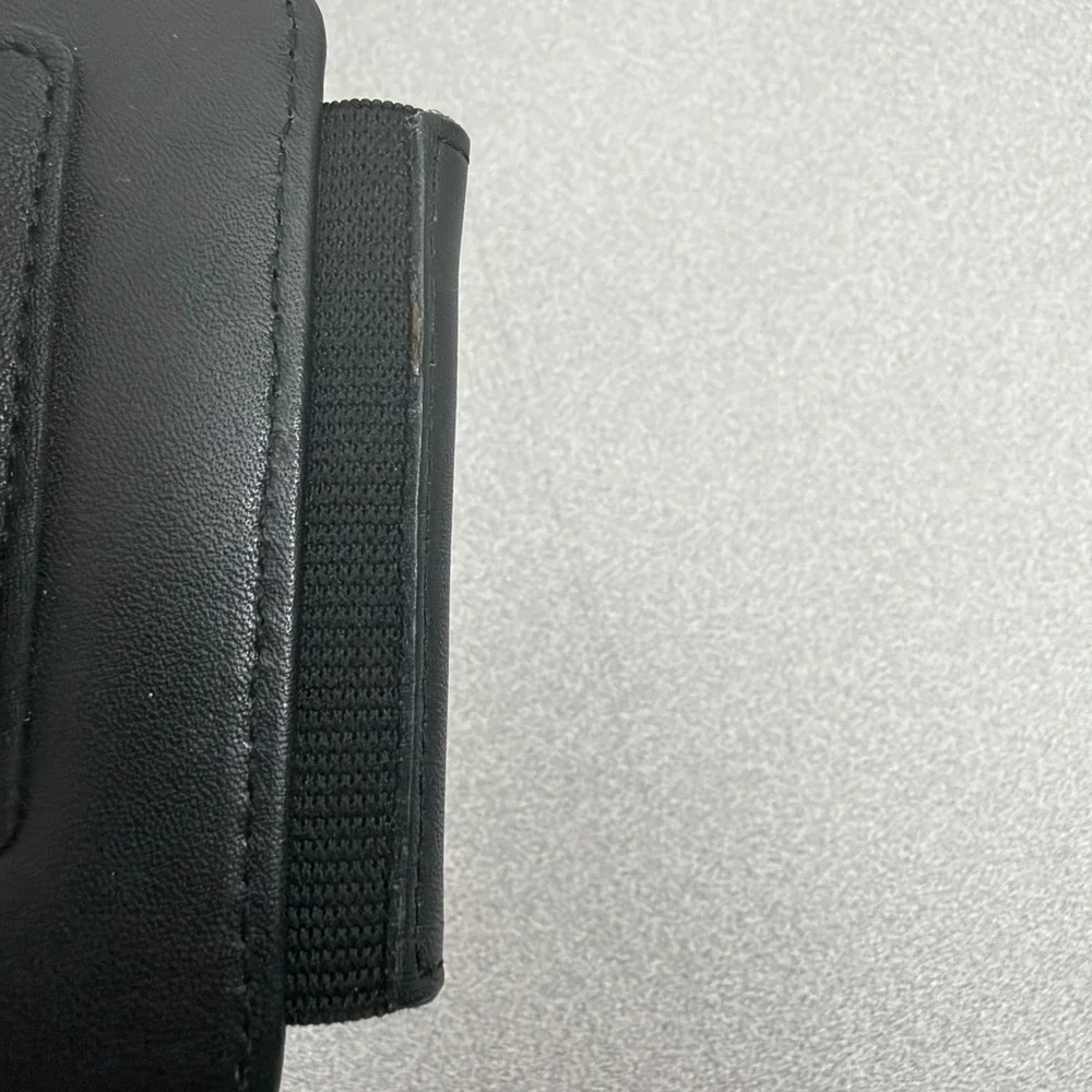 Briggs & Riley Wallet Mens Black Leather Card Case Money Clip Travel Slim Office